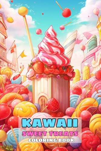 Kawaii Sweet Treats Coloring Book Funny: Cute Sweets for kids, featured Cute Dessert, Cupcake, Donut, Candy, Chocolate, Ice Cream von Independently published